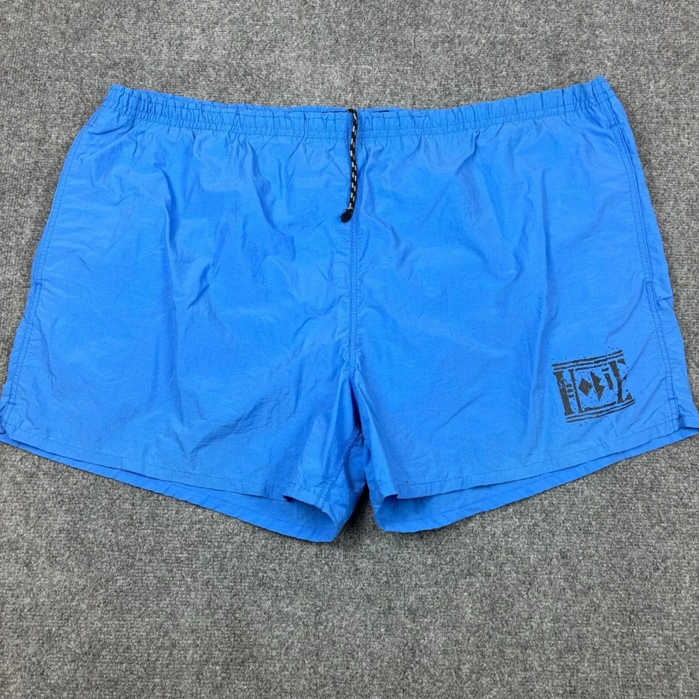 Vintage Hobie Mens Blue Nylon Swim Trunks Board Shorts Mesh Lined Size 4XL